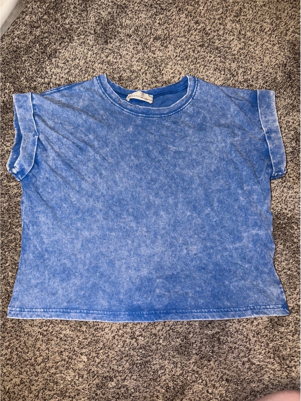 Zenana Short Sleeve T-Shirt Blue 100% Cotton Size Small 0003